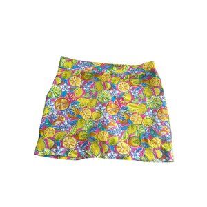 SUNSETS & SWEET TEA Pink Lemonade Print Gold Pickleball Skort Size XL